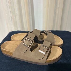 Cushionaire Comfort Footbed Sandals Taupe 8.5